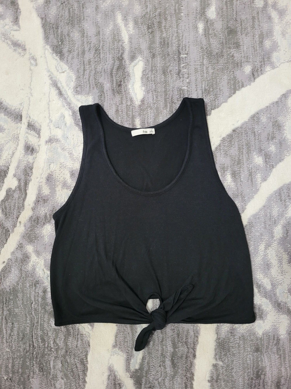 Wilfred Black Tie-Front Cropped Tank Size M